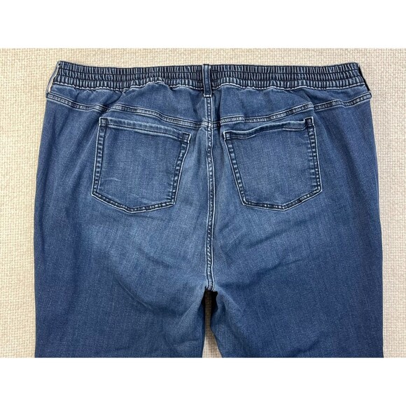 Torrid Pull On Jeans Women's Size 3X 3T Straight Blue Elastic Waist Drawstring - Picture 4 of 11